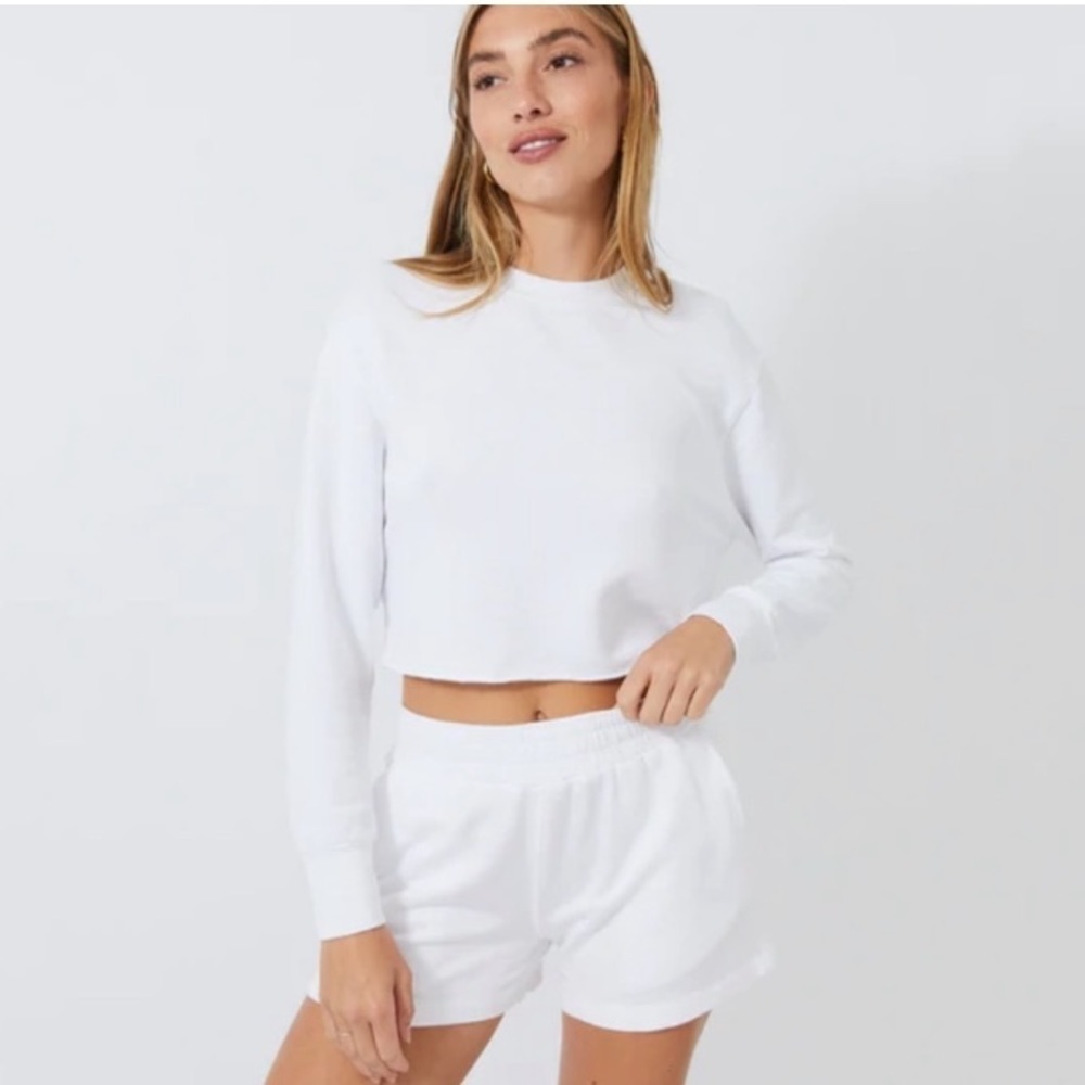 COS - White Cropped Crewneck Sweater - Picture 2 of 9